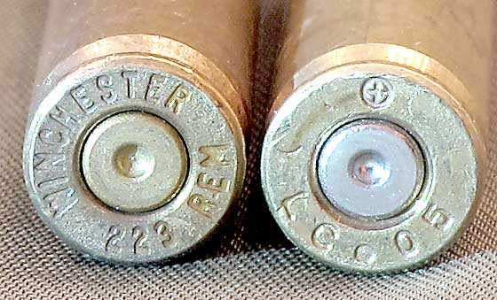 two cartridge case headstamps