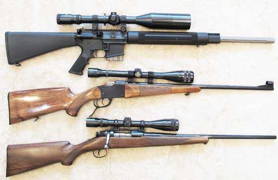 three rifles