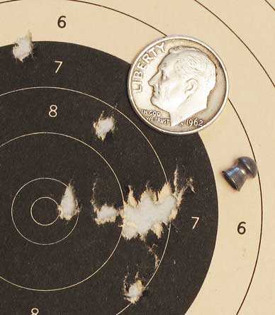 See All Open Sight accuracy test second 10-shot group 10 meters