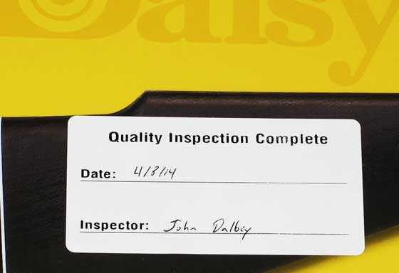 Daosy 880 inspection sticker