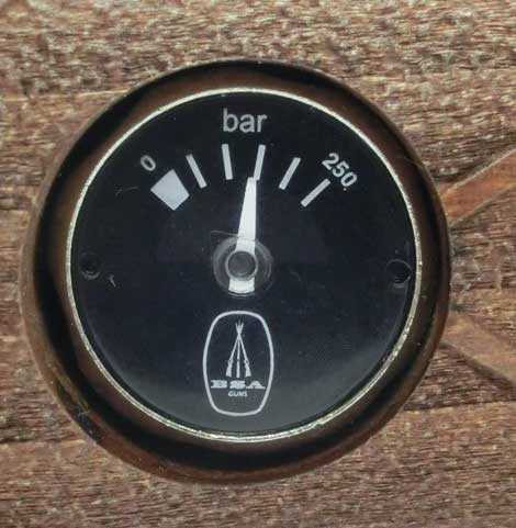 BSA Scorpion SE beech stock pressure gauge