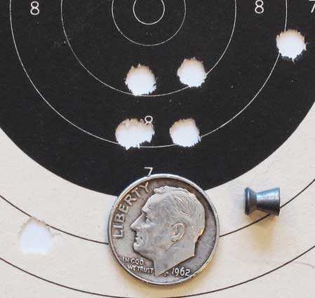 Dan Wesson pellet revolver Finale Match double action group