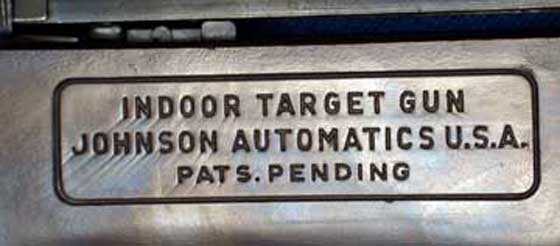 Johnson Indoor Target Gun writing
