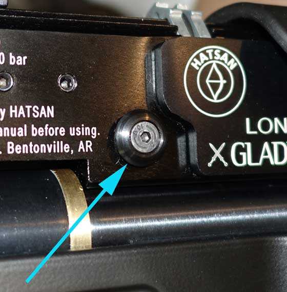 Hatsan Gladius power adjuster lock button