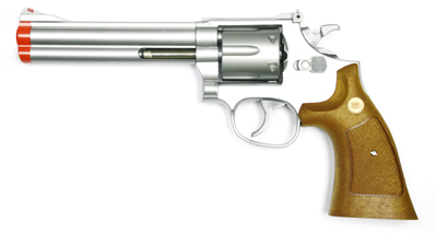 934 UHC 6 inch revolver, Silver/Brown Airsoft gun