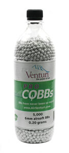 Air Venturi Pro CQBBs 6mm biodegradable airsoft BBs, 0.20g, 5000 rds, white