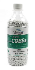 Air Venturi CQBBs 6mm biodegradable AIRSOFT BBs, 0.25g, 2700 rds, white