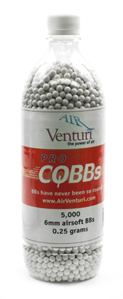 Air Venturi Pro CQBBs 6mm airsoft BBs, 0.25g, 5000 rds, white
