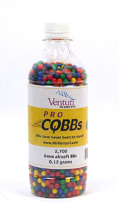 Air Venturi Pro CQBBs 6mm airsoft BBs, 0.12g, 2700 rds, multi-color