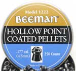 Beeman .177 Cal, 7.2 Grains, Hollowpoint, Coated, 250ct
