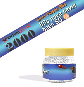 Air Venturi 6mm plastic airsoft BBs, 0.25g, 2000 rds, white