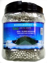 Cybergun 6mm biodegradable airsoft BBs, 0.20g, 5000 rds, white 