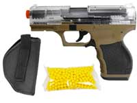 Stinger P9 Airsoft Pistol Kit, Dark Earth/Clear