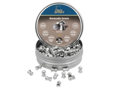 H&N Baracuda .22 Caliber Pellets - 200 Count, 21.14 Grain Round Nose, For Airguns & Target Shooting