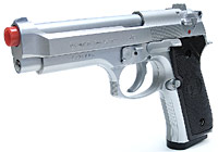 UHC 92 Airsoft Spring Pistol, Silver w/Black Grips