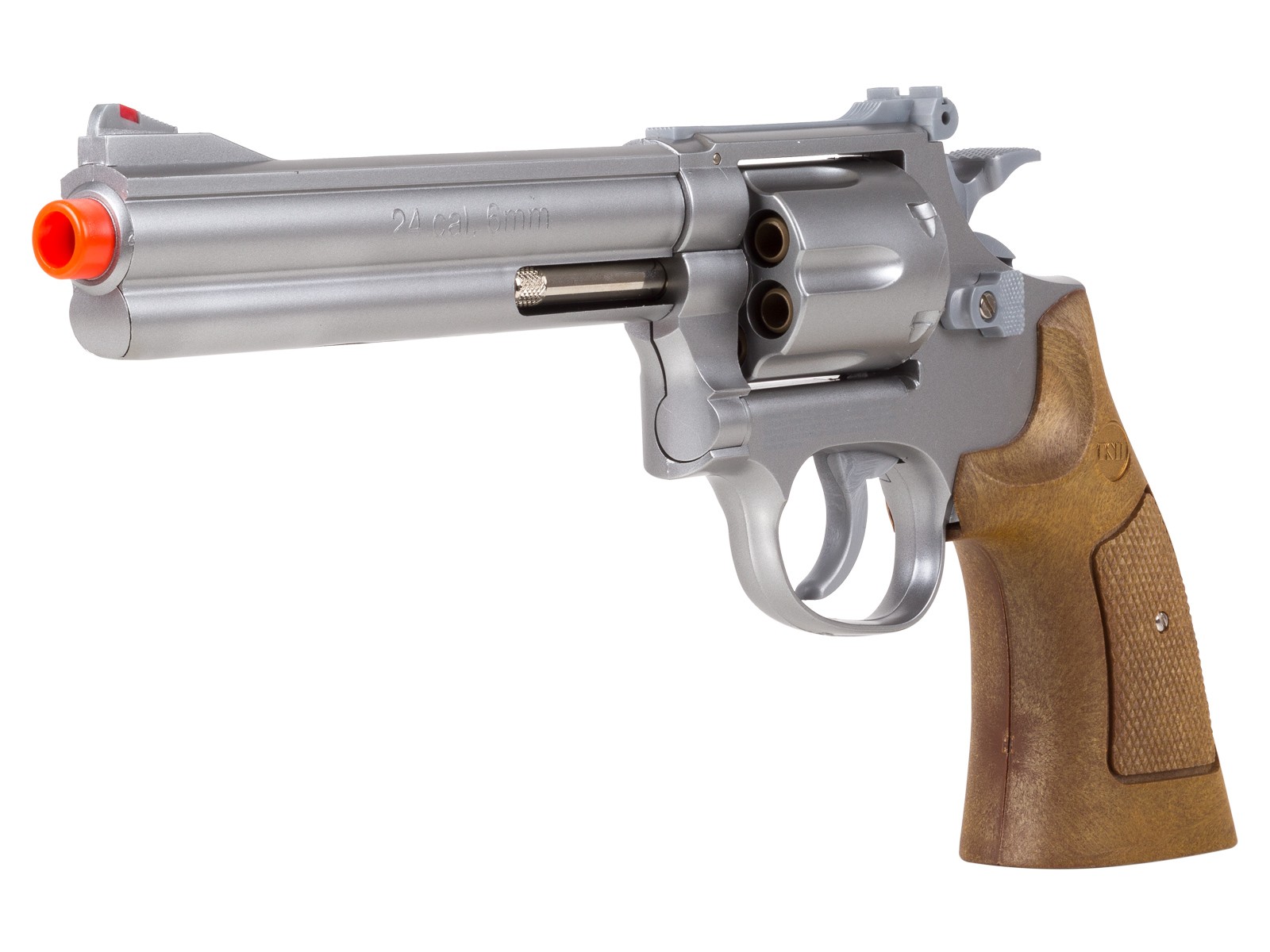 TSD 934 UHC 6 inch revolver, Silver/Brown 6mm