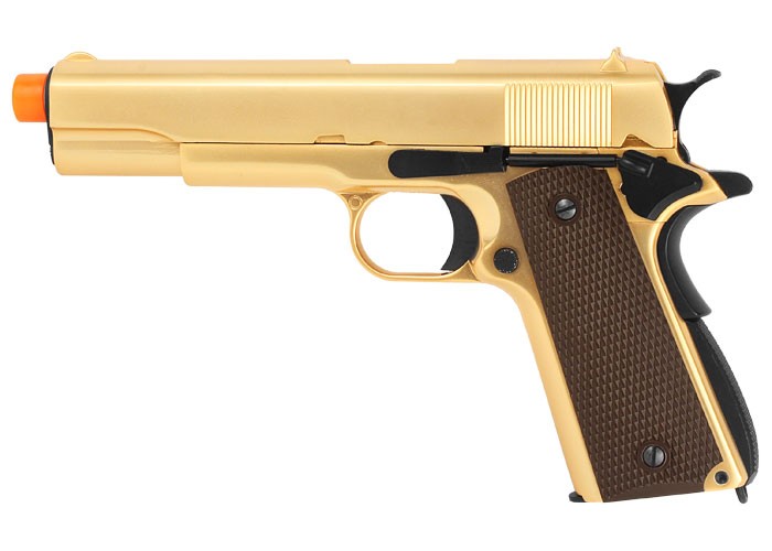 WE 1911 Metal GBB Airsoft Pistol, Gold Edition. Airsoft guns