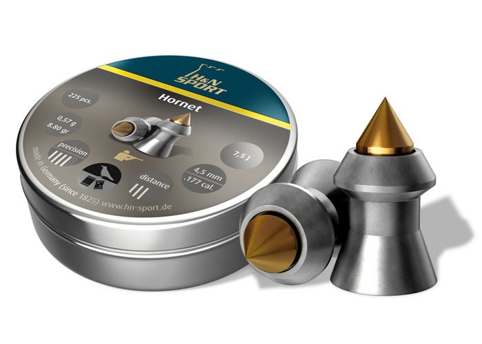H&N Hornet Pellets, .177 Cal, 9.60 Grains, Pointed, 225ct - air gun pellets