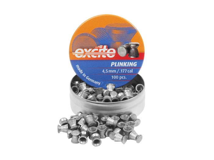 H&N Excite Plinking Pellets, .177 Cal, 7.48 Grains, Wadcutter, 100ct