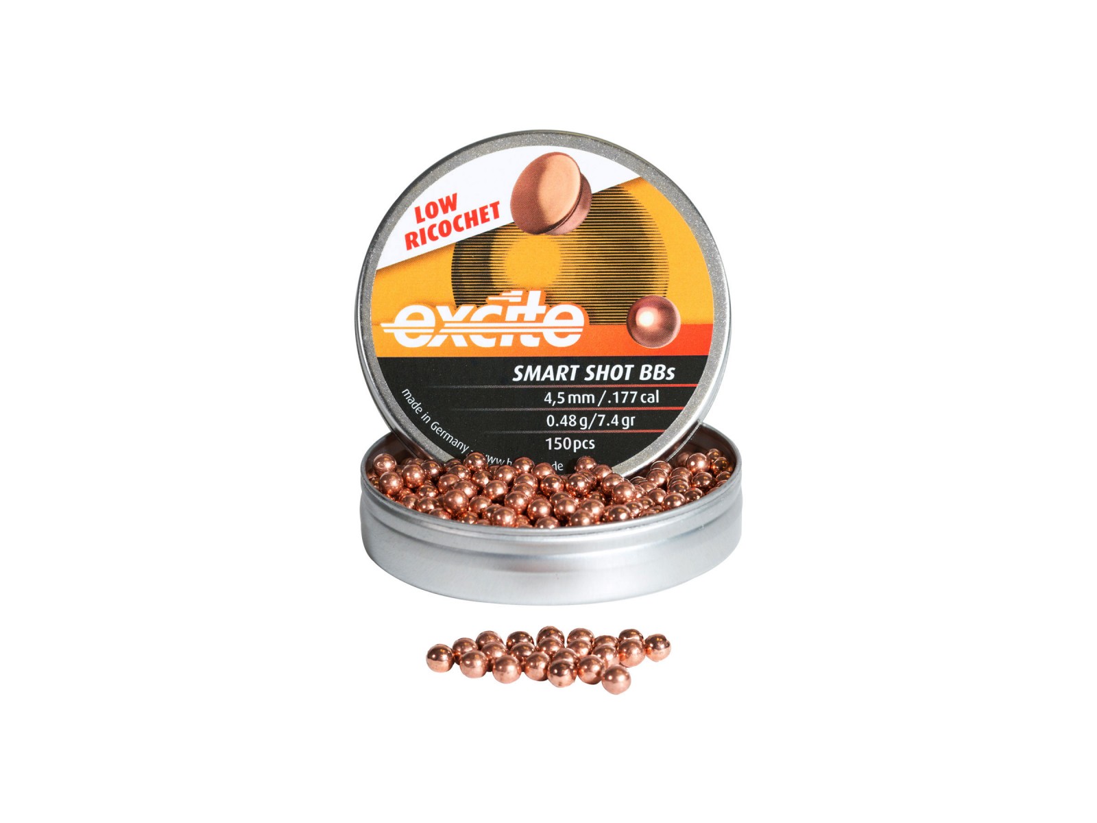 H&N Smart Shot .177 Cal, 7.4 Grains, Copper Plated Lead BBs, 150ct air gun bbs