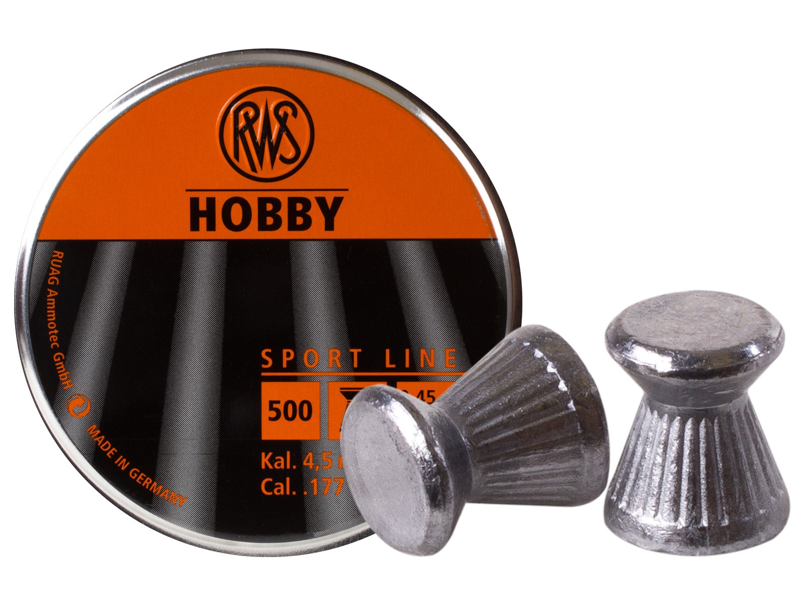 RWS Hobby .177 Cal, 7.0 Grains, Wadcutter, 500ct air gun pellets