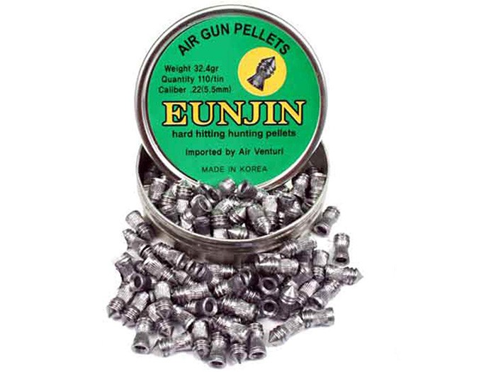 Eun Jin .22 Cal, 32.4 Grains, Pointed, 110ct air gun pellets
