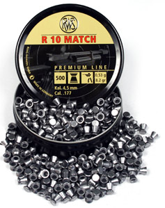 RWS-R-10 Match Heavy .177 Cal, 8.2 Grains, Wadcutter, 500ct