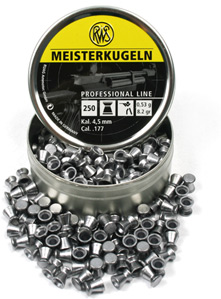 RWS Meisterkugeln Standard .177 Cal, 8.2 Grains, Wadcutter, 250ct
