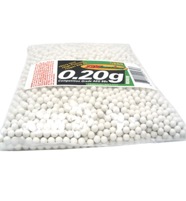 TSD Competition Grade 6mm plastic AIRSOFT BBs, 0.20g, 5000 rds, white