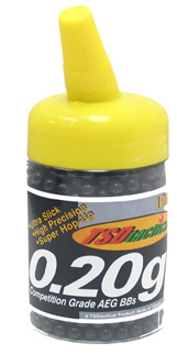 TSD Competition Grade AEG 6mm plastic airsoft BBs, 0.20g, 1000 rds, black