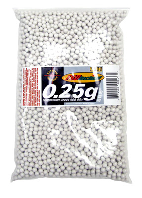 TSD Competition Grade 6mm plastic airsoft BBs, 0.25g, 5000 rds, white