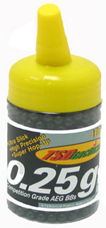 TSD Competition Grade AEG 6mm plastic airsoft BBs, 0.25g, 1000 rds, black
