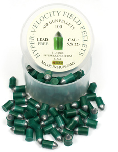 Hyper-Velocity Lead Free Field Pellets (Type 1 - For Standard Guns) .22 Cal, 11.3 Grains, Pointed, 100ct