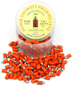 Hyper-Velocity Lead Free Field Pellets (Type 1 - For Standard Guns) .177 Cal, 5.4 Grains, Pointed, 200ct