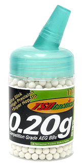 TSD Competition Grade AEG 6mm plastic airsoft BBs, 0.20g, 1000 rds, white