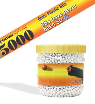 Air Venturi 6mm plastic airsoft BBs, 0.20g, 5000 rds, white