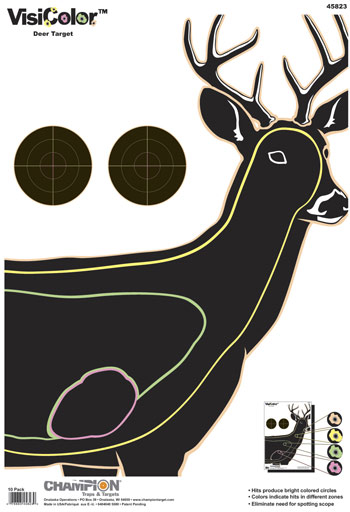 VisiColor(TM) High-Visibility Paper Targets, Deer, 13x18  - 10pk