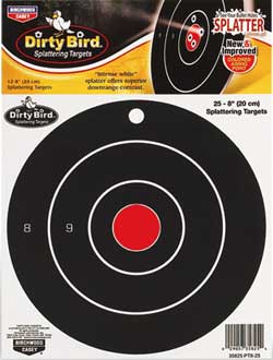 Birchwood Casey Dirty Bird Bullseye Targets, 8 inch Round, 25ct