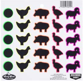Birchwood Casey Dirty Bird Targets, Animal Pack, 25 Targets/Sheet, 20 Sheets