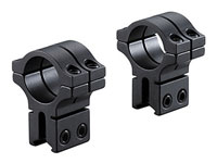 BKL 1" Rings, 3/8" or 11mm Dovetail, Double Strap, High, Matte Black