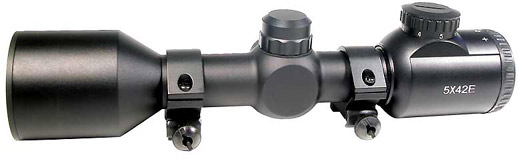 Swiss Arms Compact 5x42E Scope with weaver/picatinny rings