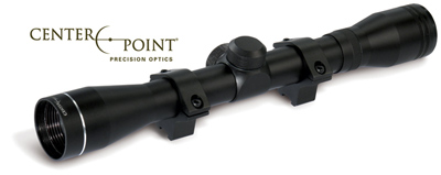 CenterPoint AR22 Series 4x32mm duplex reticle rifle scope, 3/8 inch rings