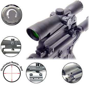 Leapers AccuShot T169 6X40 Reticle Intensified Tactical CQB Rifle Scope
