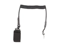 ASG Lanyard, Belt Attach, Coiled Cable, Black