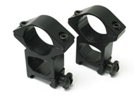 JBU 1 inch Rings, High, Weaver Mount, See-Thru