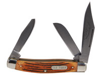 Schrade Old Timer Senior Stockman Pocketknife, 3 Non-Serrated Blades