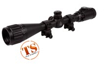 UTG 4-16x40 AO Rifle Scope, EZ-TAP, Illuminated Mil-Dot Reticle, 1/4 MOA, 1" Tube, See-Thru Weaver Rings