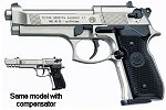 Beretta 92FS, Nickel, Black Grips
