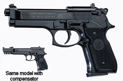 .177 Beretta 92FS, Blue, Blk Plastic Grips<br> with Compensator