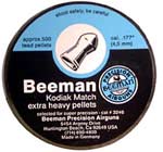 Beeman Kodiak Match Extra Heavy .177 Cal, 10.6 Grains, Pointed, 500ct